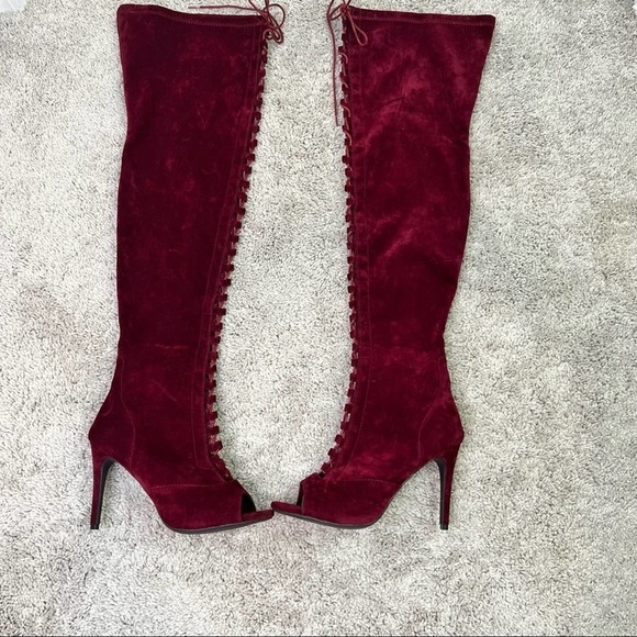 Wild Diva Wine Over the knee boots 8.5     #32 - Picture 6 of 13